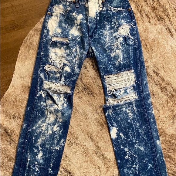 Custom Bleached and Distressed Wranglers - Picture 3 of 6